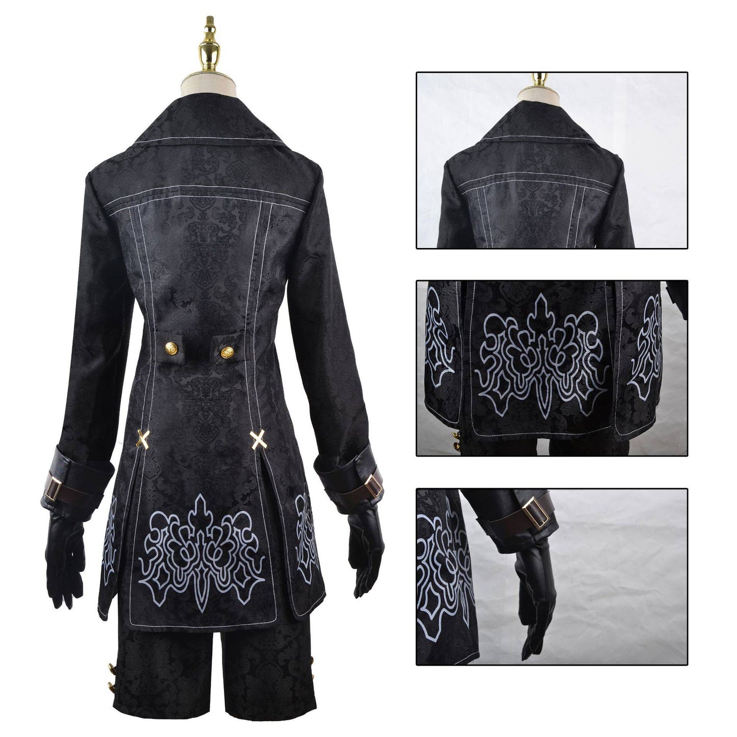 Anime Nier Automata Cosplay 9S Yorha 2B Cosplay Suit Male Women Outfit Wig Disguise Costume Plus Size Fancy Party Black Dress