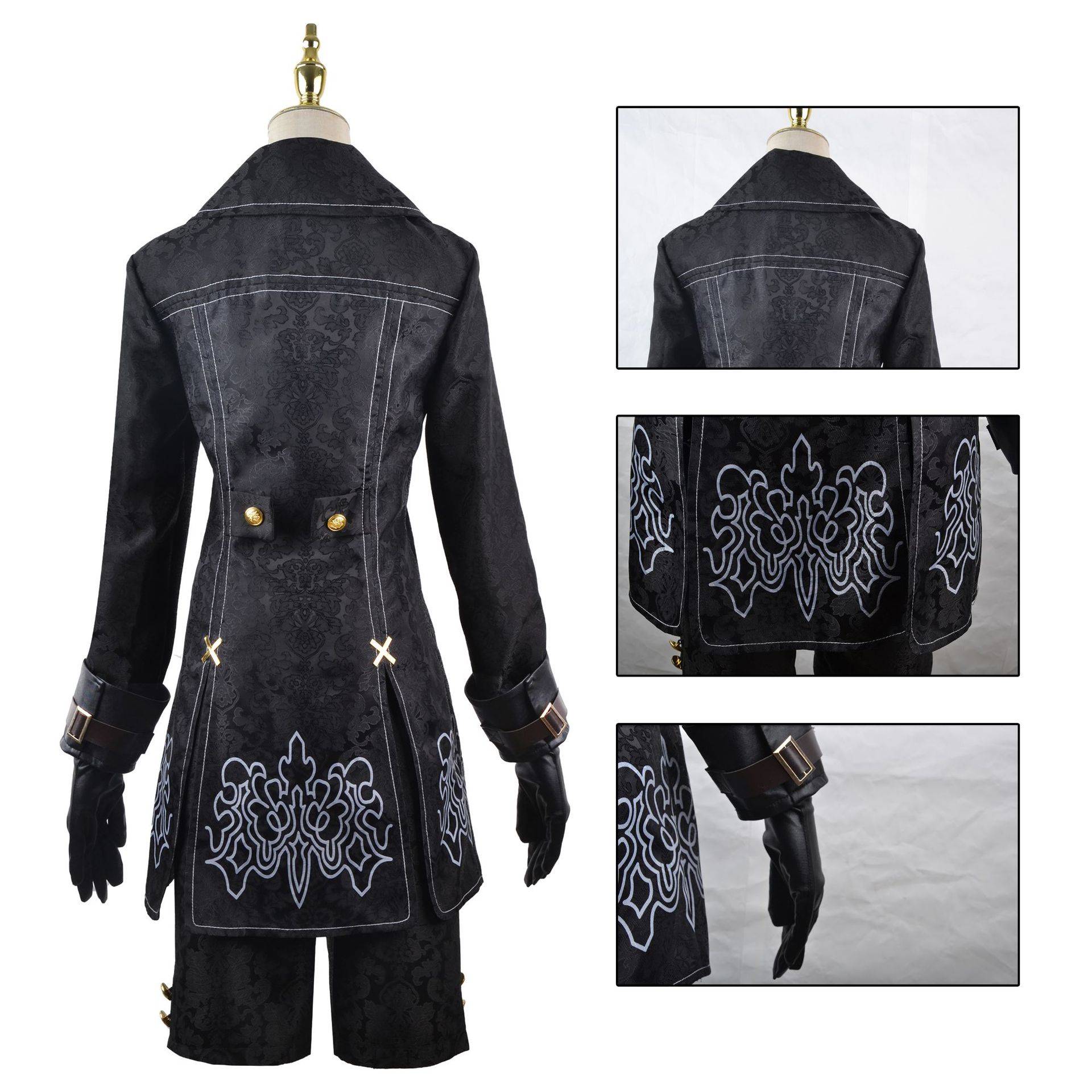 Anime Nier Automata Cosplay 9S Yorha 2B Cosplay Suit Male Women Outfit Wig Disguise Costume Plus Size Fancy Party Black Dress
