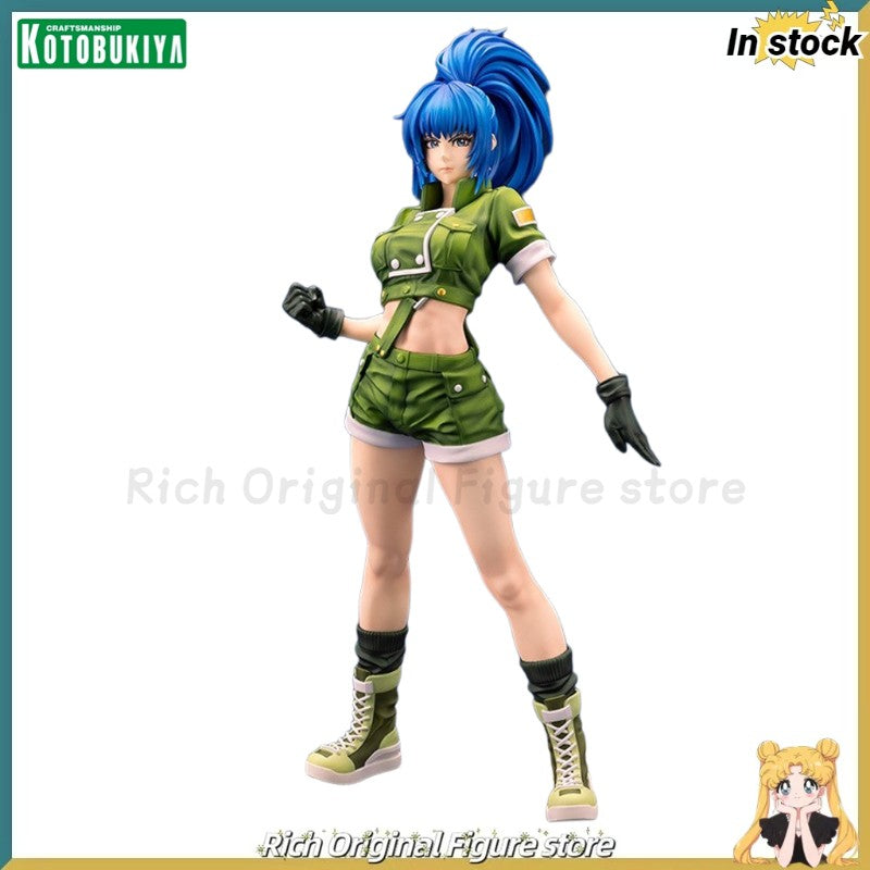 ?Em Stcgk? Original Kotobukiya SNK Série Garota Bonita THE KING OF FIGHTERS '97 Leona Heidern Modelo Estátua Brinquedo