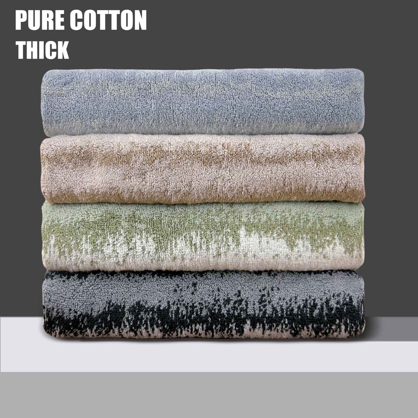 100% Cotton Thicked Gradient Color Bath Towel Yarn-dyed Jacquard Towels Absorbent Soft Beach Towels Bathroom Towel