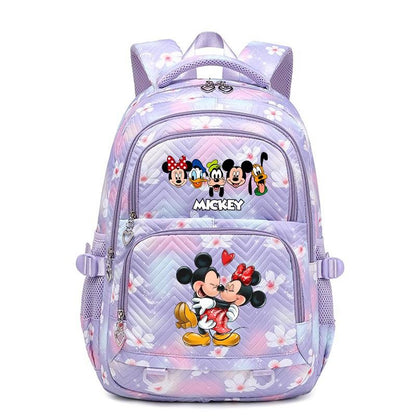 Mochila Mickey Minnie 3 Peças para Meninas e Meninos com Lancheira e Estojo, Mochila Escolar Fofa para Ensino Fundamental e Médio, Presente de Natal