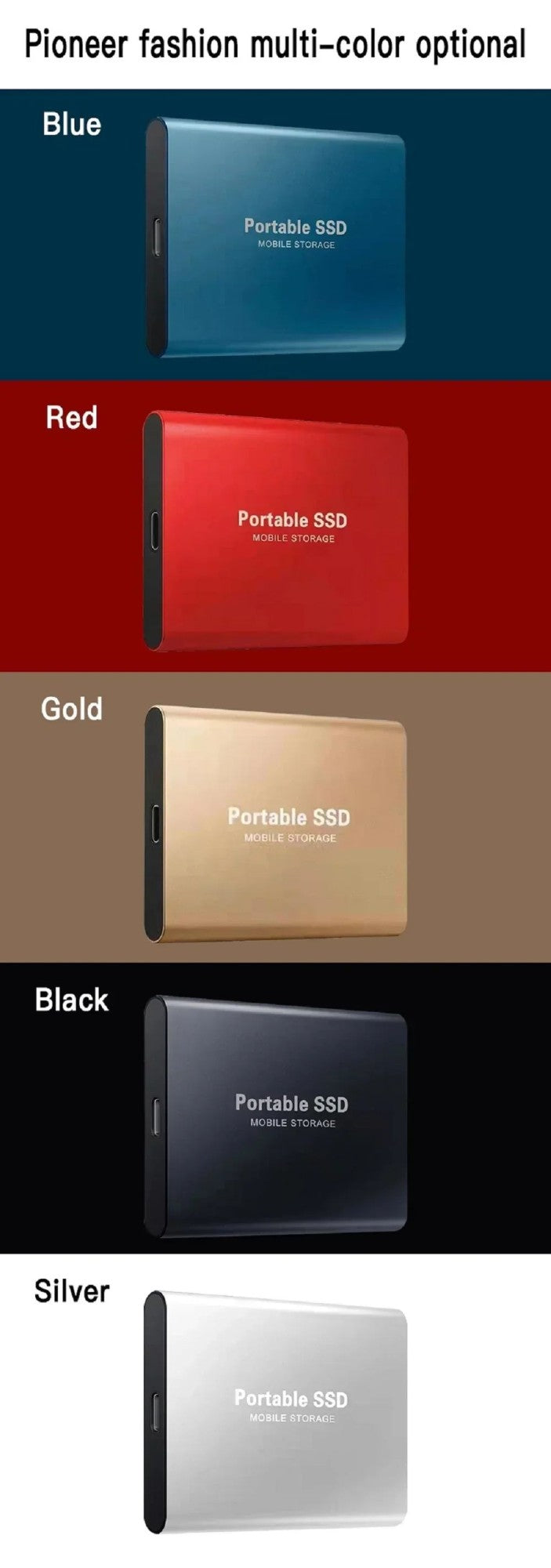 SSD portátil USB-C 2TB HD Externo 4TB de Grande Capacidade Unidade de Armazenamento de Alta Velocidade para Laptop Windows 10/11 2026