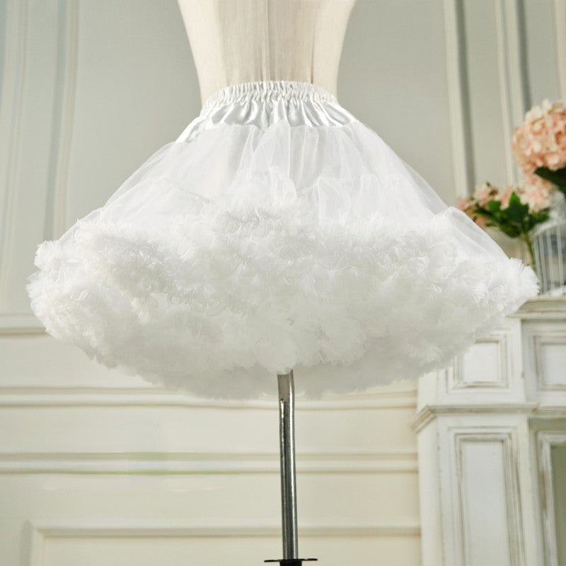 Woman Tutu Skirt Petticoat Crinoline Underskirt Fluffy Pettidress Ladies Puffy Tutu White Luxury Skirt Wedding Dress Bottom Loli