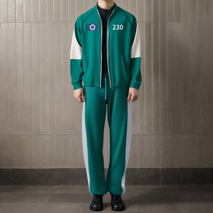 Green Movie Game Jumpsuit Cosplay Party Tracksuit Outfits Props Role Play Classic Costume From Korean TV Belt Full Mask Set