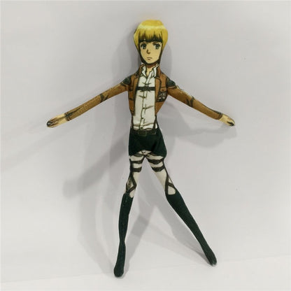 28cm Anime Attack On Titan Levi Cosplay Plush Doll Body Wire Skeleton Action Stuffed Dolls Accessories Ornament Gifts