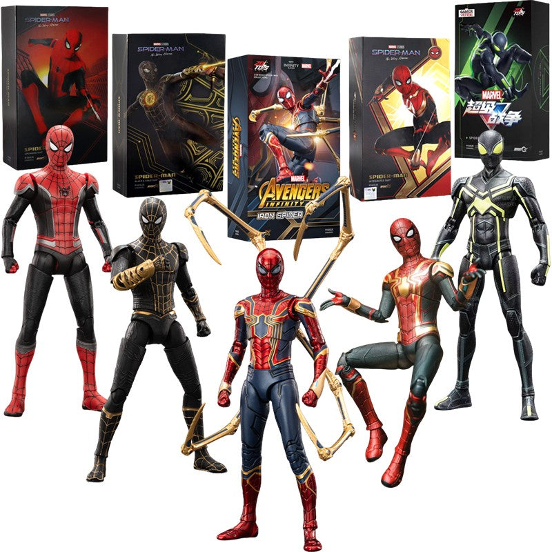 Genuine Marvel Legends Homem-Aranha Ps4 Peter Parker Dourado Preto Vermelho Action Figure Modelo Brinquedos Decoração de Mesa Presentes de Aniversário para Crianças