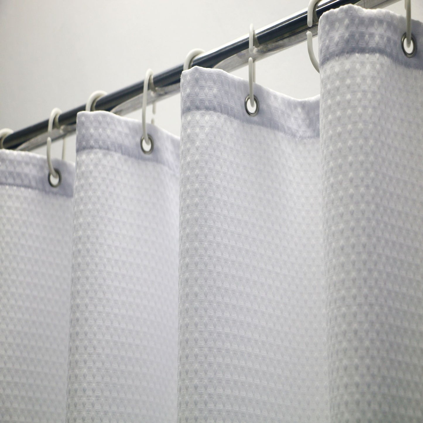 Cortina de Chuveiro de Tecido Minghe, Cortina de Chuveiro de Banheiro de Pano Resistente, Cortina de Chuveiro de Poliéster Waffle 230 gsm
