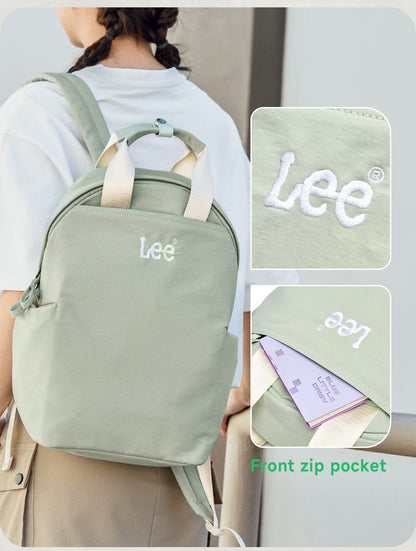 Mochila Feminina LEE Leve Casual para Viagem, Simples, Impermeável, para Deslocamento, Mochila para Notebook, Bolsa Escolar para Estudante Universitária