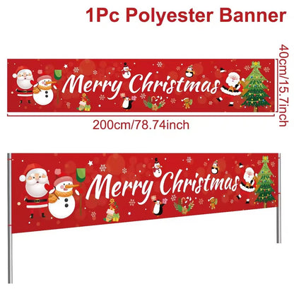 Christmas Outdoor Banner Merry Christmas Decorations For Home 2025 Outdoor Decor Xmas Navidad Noel Natal Happy New Year 2026