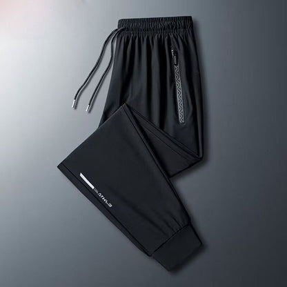 Calça Casual de Seda Gelo para o Verão Fina Solta de Secagem Rápida Elástica Respirável Calça Esportiva Calça Jogger Camisa de Academia Masculina de Futebol Rápido Masculina