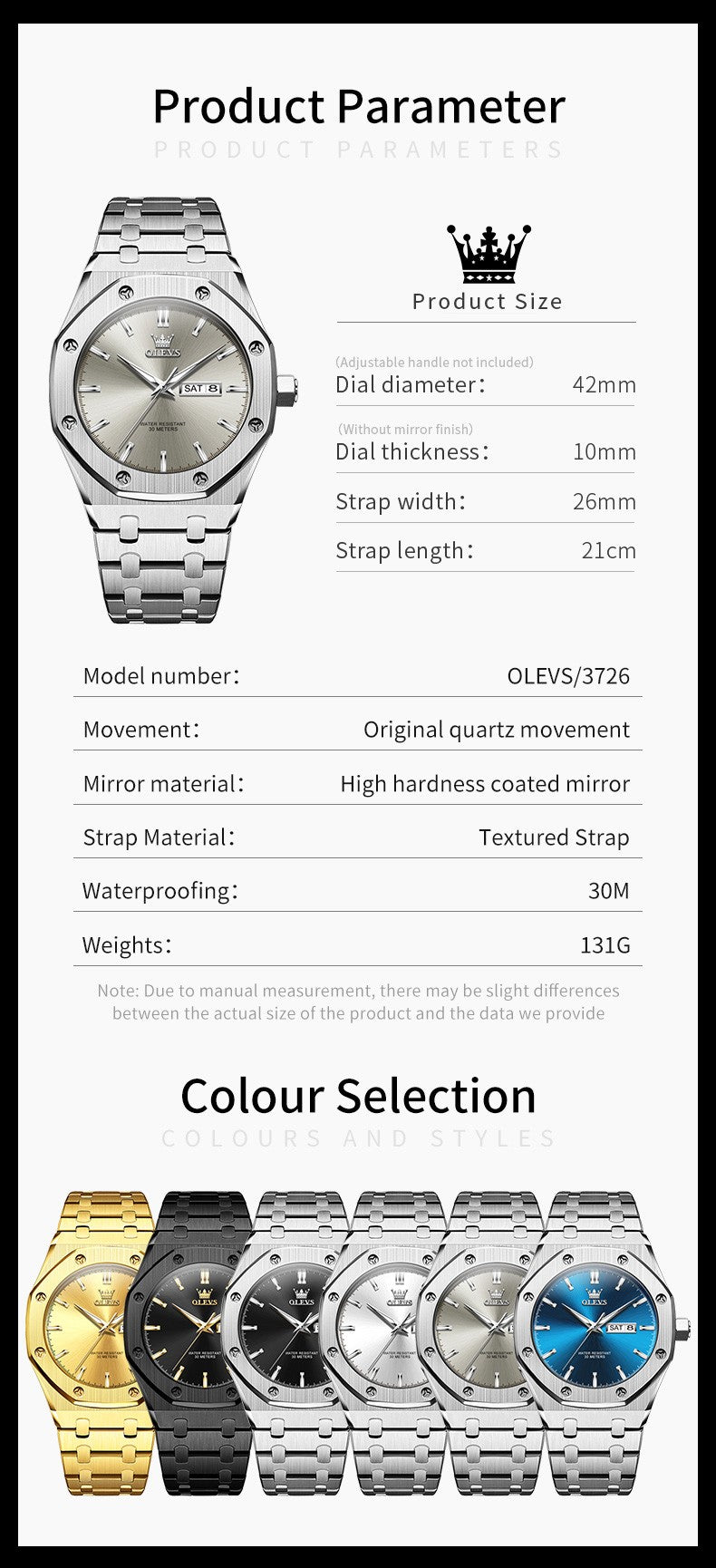 OLEVS Men's Watches Luxury Fashion Fine Steel Original Quartz Wristwatch for Man Waterproof Luminous Date Week Trend Dress 3726