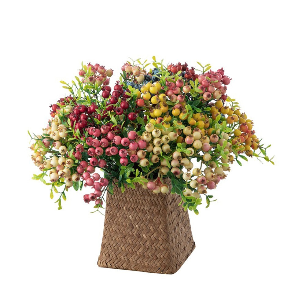 Artificial Berry Flowers Red Blue Fake Plant DIY Fake Flower Arrangement Table Ornament For Home Party Weddings Christmas Decor