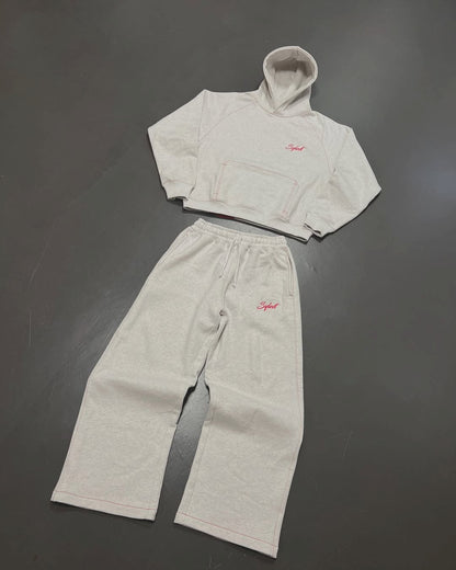 New embroidered retro pattern zipper hoodie Y2K men clothing Harajuku women clothing casual sweatpants couple suit tracksuit