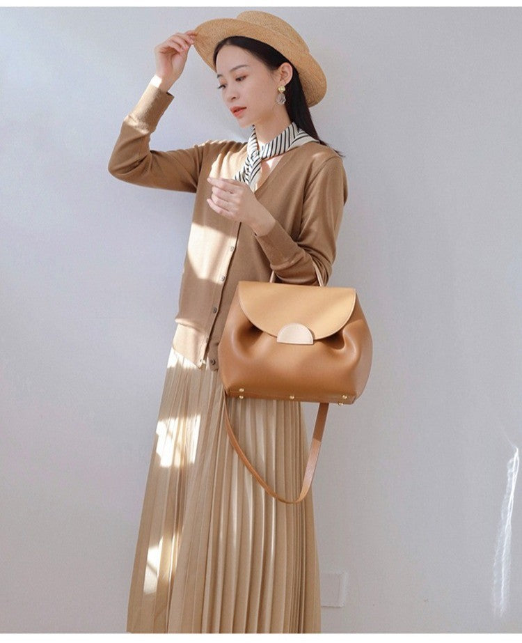 French Style Niche Fashion Crossbody Top Handle Bag Women Pu Leather Casual Daily Luxury Handbag Adjustable Shoulder Strap Y2k