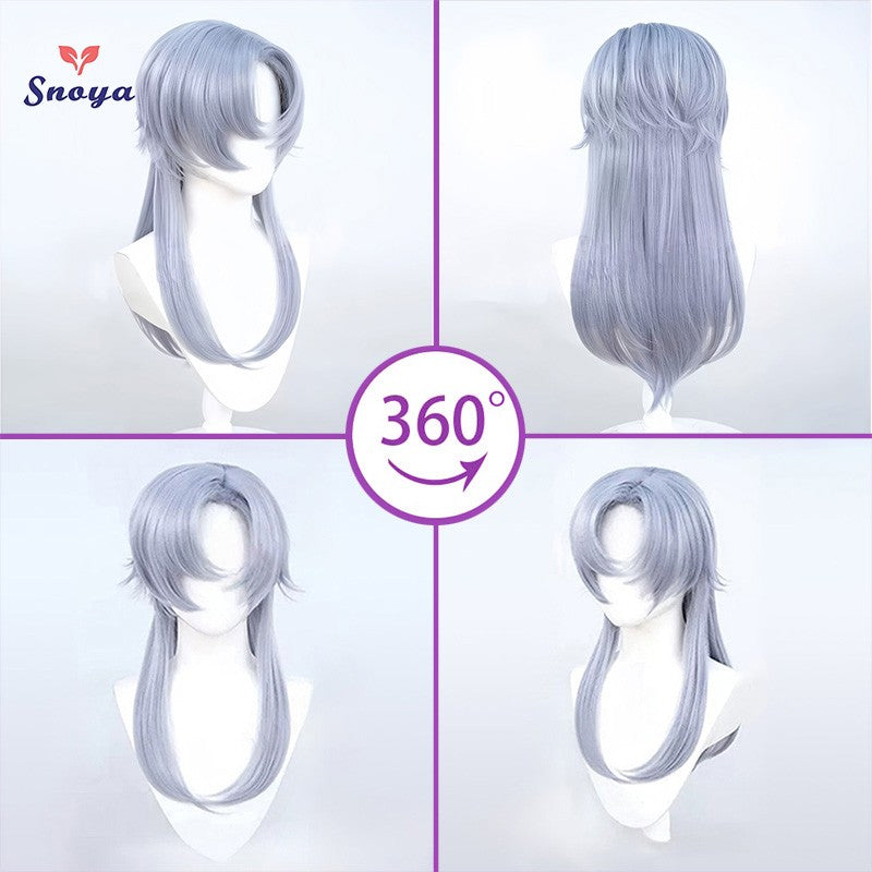Snoya Versatile Long Synthetic Wolf Tail Cosplay Wig Suitable for Cosplay Parties Halloween Gaming And Anime Red Purple Yellow