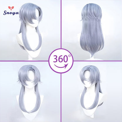 Snoya Versatile Long Synthetic Wolf Tail Cosplay Wig Suitable for Cosplay Parties Halloween Gaming And Anime Red Purple Yellow