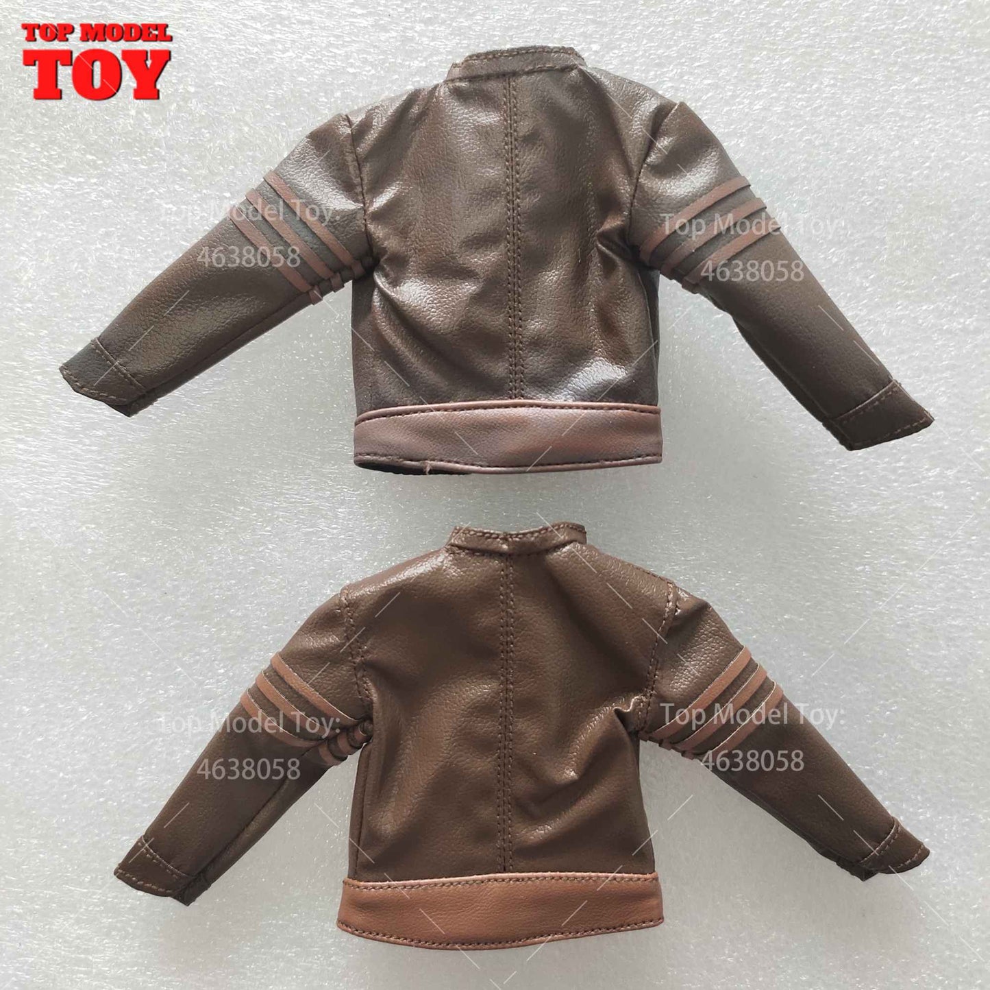Jaqueta de Couro Marrom em Escala 1/12 Acessório de Roupa Modelo para Bonecos Articulados de 6'' Romankey Ant Notaman Masculino Soldados