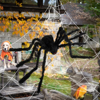 1/3pcs Giant Black Plush Spider Halloween Decorations Outdoor Scary Large Spiders Halloween Party Bar Haunted House Horror Props