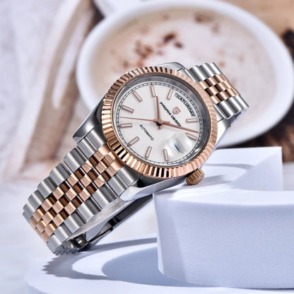 PAGANI DESIGN 2025 New Enamel Dial DD36 Luxury Silver Gold Automatic Watch For Men AR Sapphire crystal Mechanical Wristwatch Men