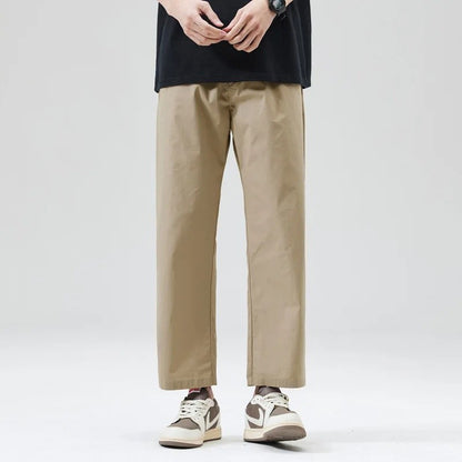 Calça Masculina Casual Cleanfit Estilo Americano para Esportes ao Ar Livre Nove Pontas Solta em Tela Confortável Elegante e Sofisticada