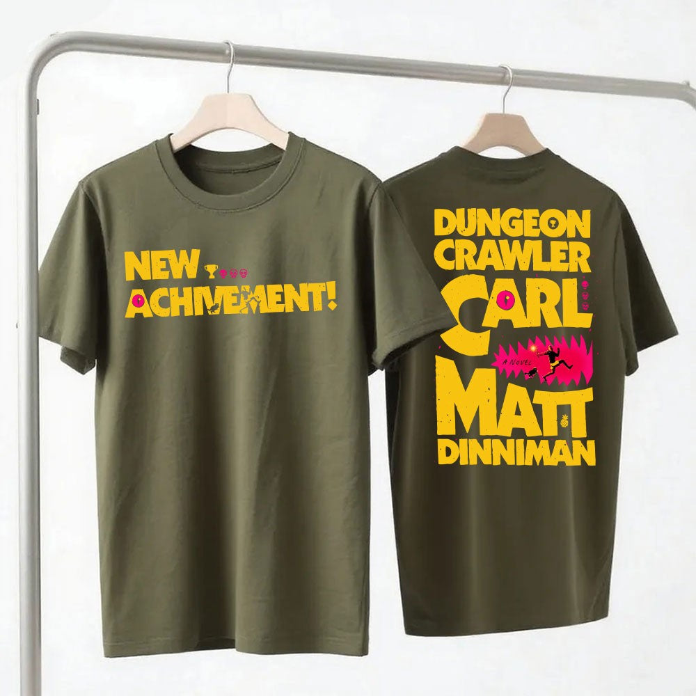 New Achievement Dungeon Crawler Carl Shirt Gift for Reader Fantasy Science Fiction Book Lover Donut Fan Tops Bookish Tees