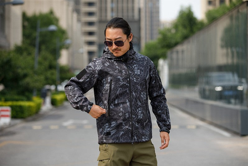 Sharkskin Soft-shell Hard Shell Camouflage Jacket Fleece Thick Tactical Suit Hooded Coat Manufacturers Handsome Outdoor Jacket