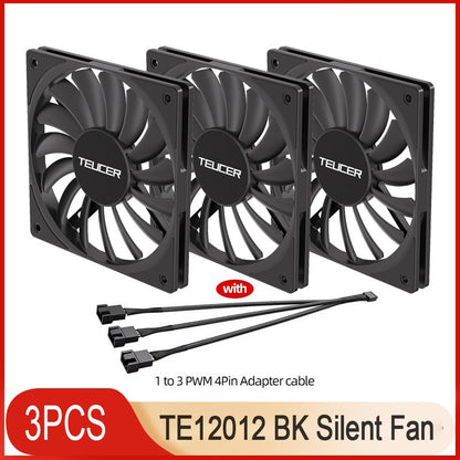 TEUCER TE-12012 Ultra-thin Cooling Fan 120x120x12mm Ultra-thin Size Low Noise 4PIN PWM For Desktop Computer CPU Cooler