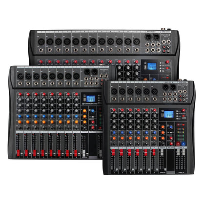 6//8/12 Channel Professional Audio Mixer  Studio Audio Console USB MP3 Input 48v Phantom Power DJ Console