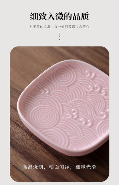 Sea Wave Little High Foot Fruit Dishes Handmade Pastry Plate Candy Bar Food Storage Tray Hospitality Dishes Cafes Ornaments Gift