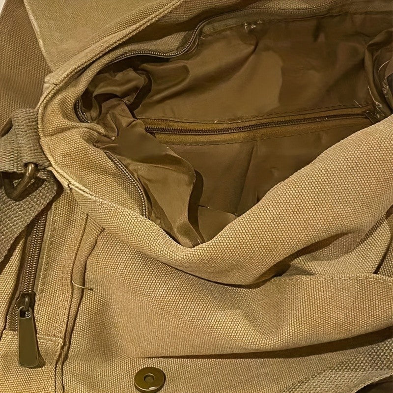 Vintage Cartoon Women Canvas Messenger Bag Large Capacity Tote Bag Women Shoulder Handbag