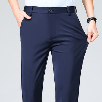 Calças Finas Masculinas para o Verão Outono, Calças de Terno Formal, Calças de Trabalho, Calças Casuais de Negócios de Qualidade, Calças Compridas Pretas Vinho Tinto