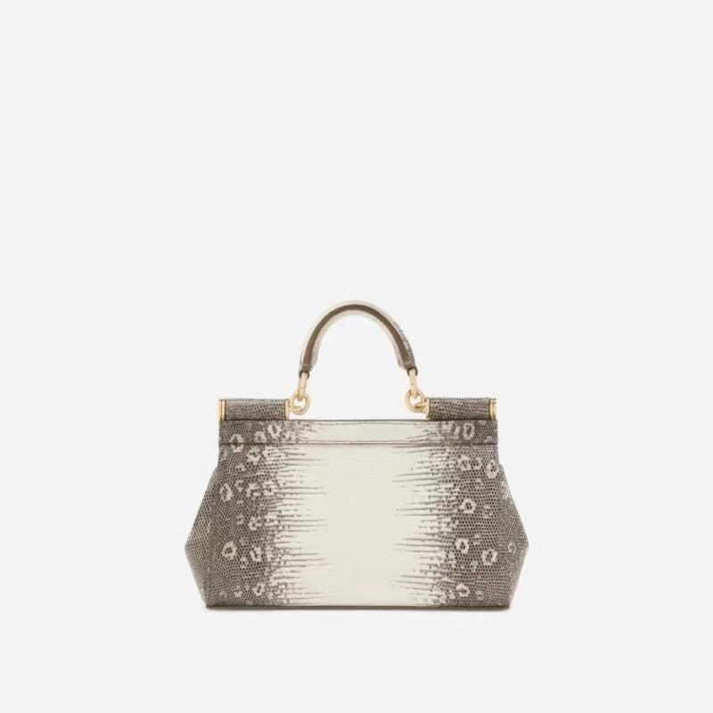 Small Sicily Handbag Women Luxury Brands Classic Fancy Great Lizard Shoulder Bag High Quality Foldover Top Exquisite Cross Bag