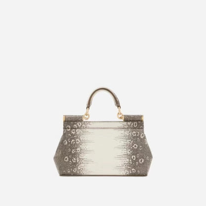 Small Sicily Handbag Women Luxury Brands Classic Fancy Great Lizard Shoulder Bag High Quality Foldover Top Exquisite Cross Bag