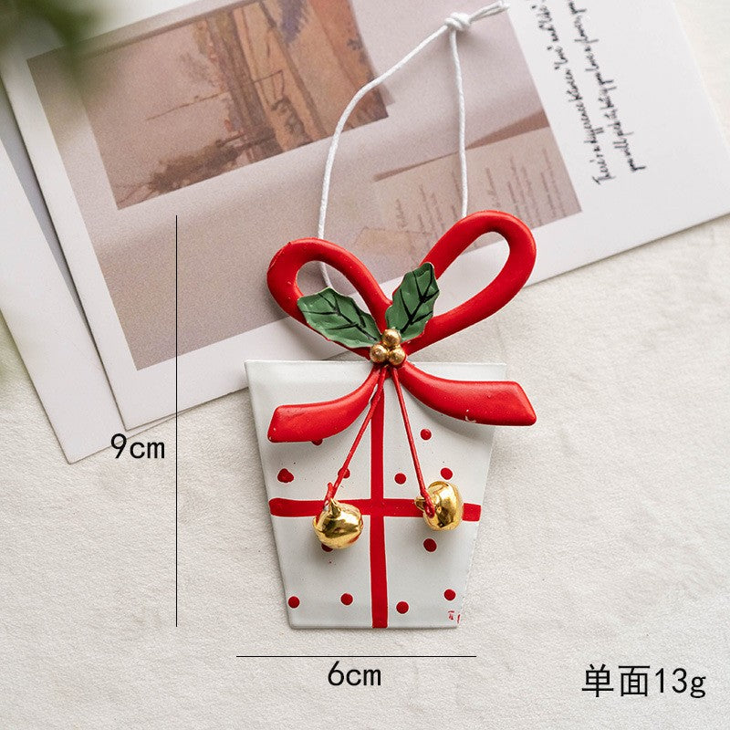 Metal Iron Red Mailbox Hanging Ornament Christmas Tree Pendant Letters To Santa Claus Home Christmas Decoration