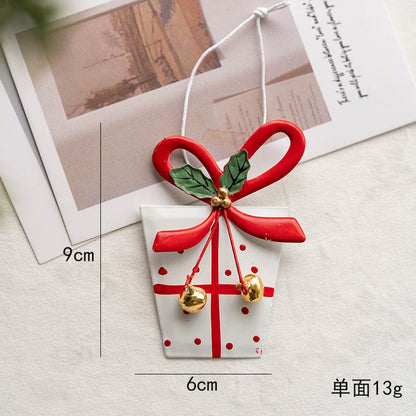 Metal Iron Red Mailbox Hanging Ornament Christmas Tree Pendant Letters To Santa Claus Home Christmas Decoration