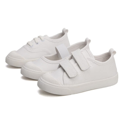 New Spring Summer Children's Canvas Shoes Girls White Shoes Fashion Boys Soft Campus White Causal Shoes Non-slip Sneakers