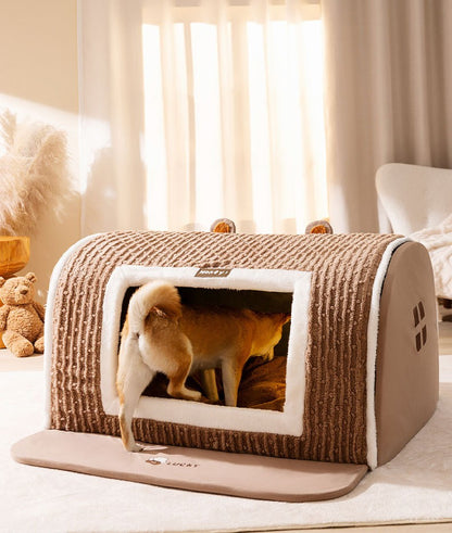 Casa de Cachorro de Inverno Casinha Quente para Cães Tapete Removível Lavável Cama Ninho para Cães Tenda para Sono Profundo para Cães de Porte Médio e Grande Suprimentos para Cães