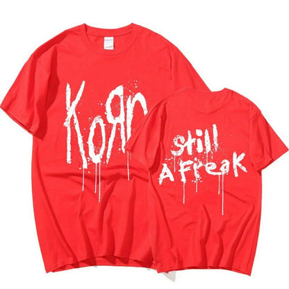 Korn Music Concert Rock Band World Tour Pure Cotton T-shirt Personalized Street Versatile 2024 Summer Fashion T-shirt