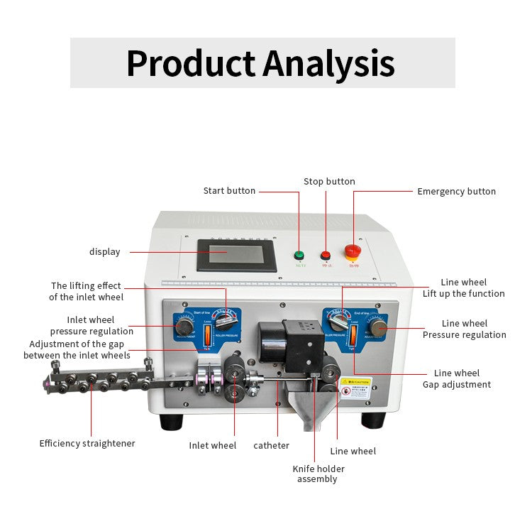 Automatic Computer cable Cutting and stripping Machine Sheathed Wire Cutting And Stripper Machine English Version