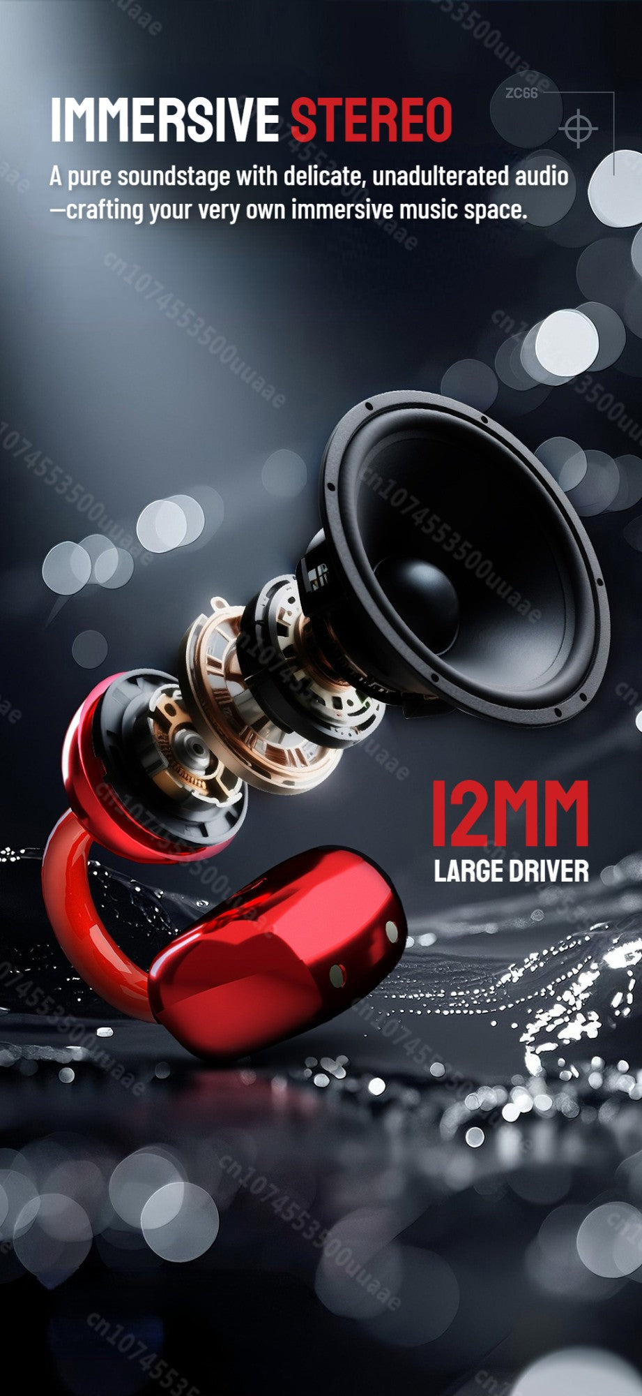 Zombiescat B15 OWS Ear Clip Headphone 360° Immersive Stereo Bluetooth 5.4 Wireless Earphones ENC Clear Call TWS Wireless Earbuds