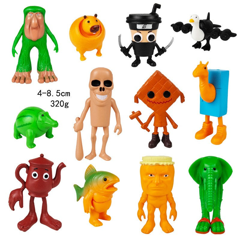 Boneco de brinquedo italiano Brainrot Tung Sahur Tralalero Tralala Figuras Bombardino Crocodilo Shimpanzini Bananini Decoração de modelo Boneca Presente
