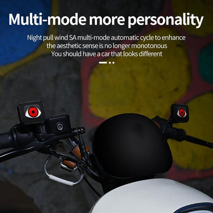 2pcs Motorcycle Devil Eyes Rearview Mirror Light Universal Dynamic LED Motorcycle Bike Handle Devil Eye with Switch Control