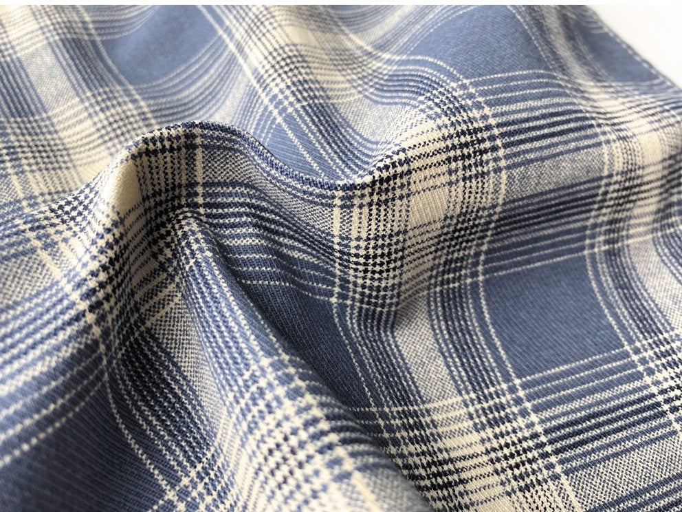 2025 Summer New American Retro Short Sleeve Lapel Plaid Cargo Shirt Men's Simple 100% Cotton Washed Single Pocket Casual Blouses