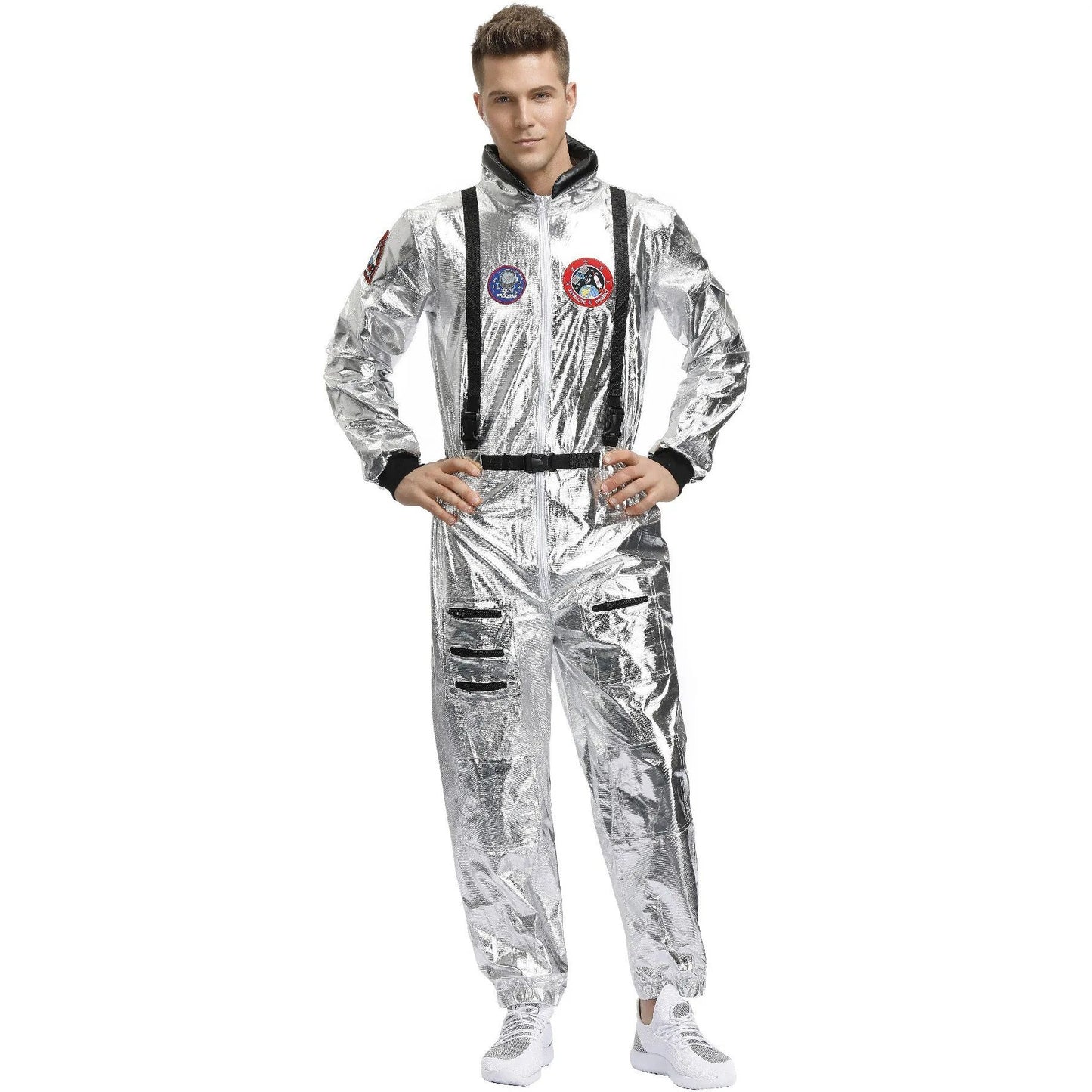 Astronaut Costume Spacesuit Silver Spaceman Men Women Space Suit Halloween Christmas Performance Spacesuit Costume Party Gift