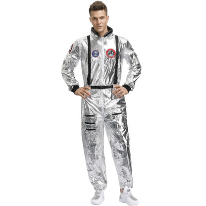 Astronaut Costume Spacesuit Silver Spaceman Men Women Space Suit Halloween Christmas Performance Spacesuit Costume Party Gift
