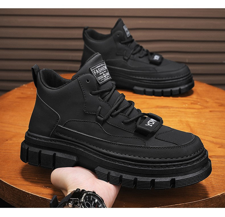 Men's boots four season high-top Joker thick-sole casual boots soft-sole non-slip comfort outdoor boots fashion youth work boots