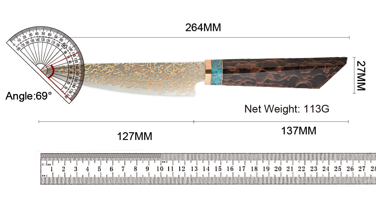 Amber VG10 Damascus Steel Kitchen Knife Set with Resin Handle, Damascus Chef Knife Set, Latest Styles, 37Layers, VG10