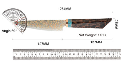 Amber VG10 Damascus Steel Kitchen Knife Set with Resin Handle, Damascus Chef Knife Set, Latest Styles, 37Layers, VG10