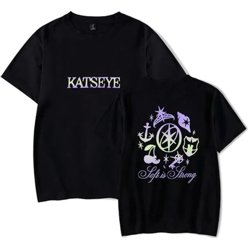 Katseye Merch Sad T-shirt Neutral Fashion Pop Music Short Sleeve Shirt Sportswear Street Shirt Cool Summer Fashion T-shirt