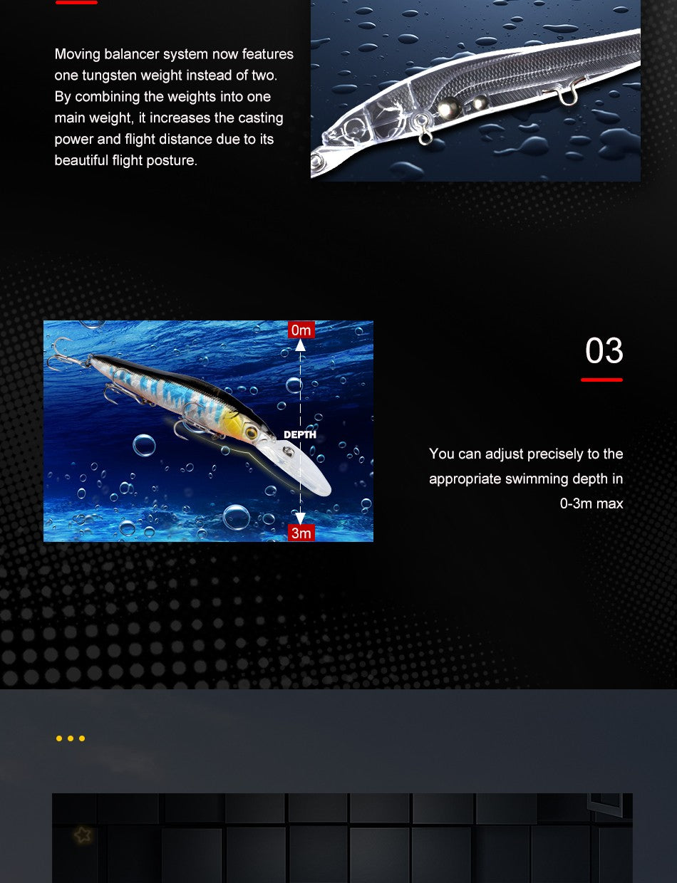 MEREDITH Iscas de Pesca Minnow Wobbler Lento Afundando ou Flutuando 110mm Isca Artificial Rígida Profundidade 0-3m Isca para Baixo e Lúcio